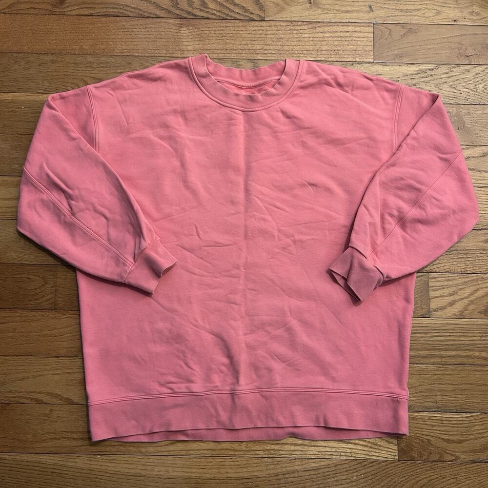 Lululemon Perfectly Oversized Crew Pink Coral Pullover Sweatshirt Large